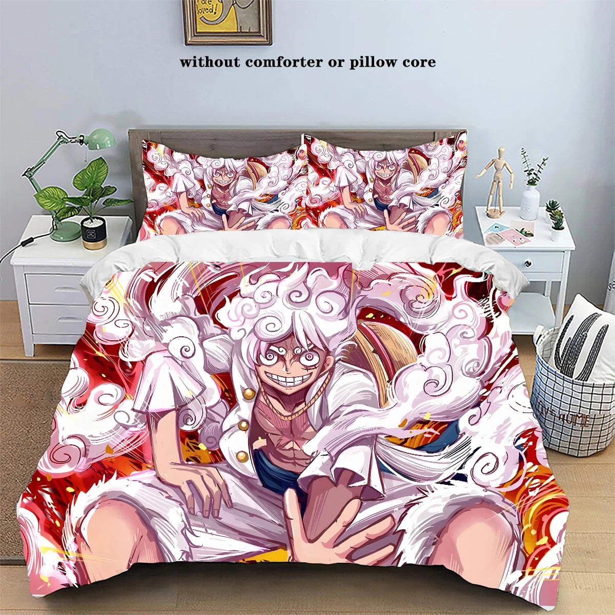 One Piece Luffy Anime Bedding Set Duvet Cover Bed Set Quilt Cover Pillowcase Comforter king Queen Size Boys Adult Bedding Set