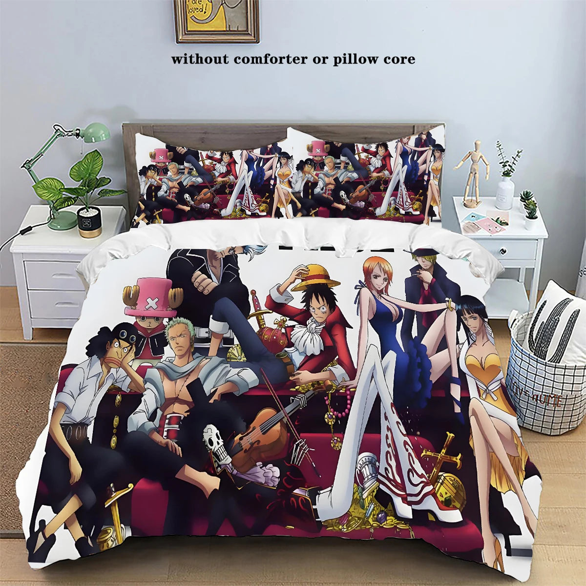 One Piece Luffy Anime Bedding Set Duvet Cover Bed Set Quilt Cover Pillowcase Comforter king Queen Size Boys Adult Bedding Set