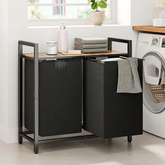 Sturdy Laundry Basket Organizer with Removable Bags Shelf Efficient Laundry Room and Home Storage Solutions